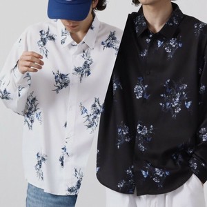 バタフライ総柄長袖シャツ