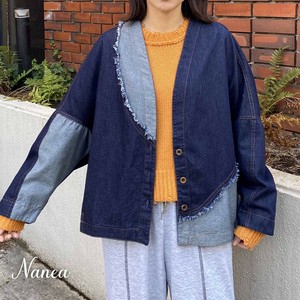 Jacket Dolman Sleeve Design V-Neck Switching