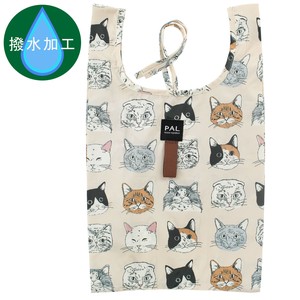 エコバッグ　撥水加工　ヴェリアスキャット 猫　ねこ　ナチュラル　46.5×27