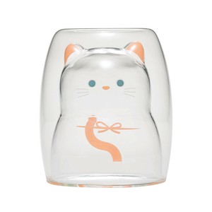耐熱ネコグラス　シロ　コップ/ギフト/動物/猫/かわいい