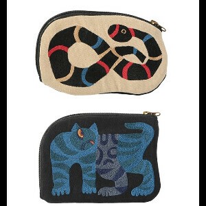 CHIZURI 刺繍シルエットポーチ H25S228(2カラー)
