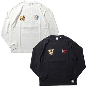 【2025春新作】【HOUSTON】US COTTON EMB L/S TEE（MAP)