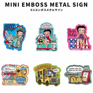 MINI EMBOSS METAL SIGN ミニ エンボス メタル サイン Betty Boop GARFIELD ガレージ 店舗 ディスプレイ