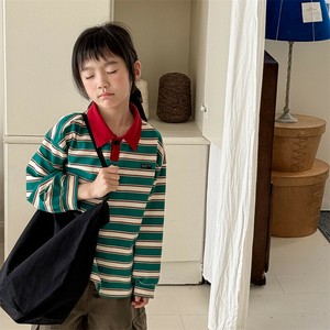 韓国スタイル 2色6サイズ トレーナー シャツ ストライプ柄 長袖