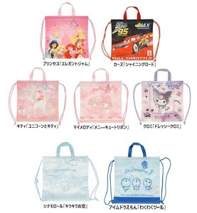 キャラクター ナップザック 新学期 新入学 手提げ プリンセス カーズ キティ マイメロディ