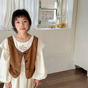 韓国スタイル 2色6サイズ ベスト シンプル 裏ストライプ柄
