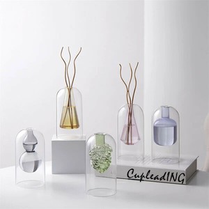 ＜SALE＞激安セール 二重ガラス 香薫瓶 精油揮発瓶 空瓶 ギャザリング 曲げ柳の枝を送る 拡香瓶 寝室振り子