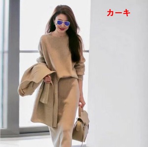 裙式西装套装 女士 毛衣 裙子
