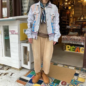 夹克 女士 牛仔外套 男女兼用 男士 白色 S尺寸