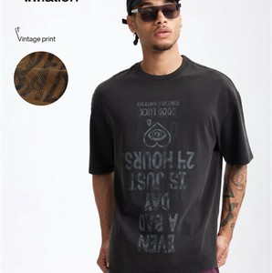 P20125 プリントファッション メンズ カジュアル Tシャツ トッブス  2025春夏新作 半袖