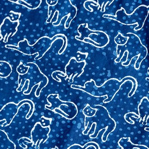 Fabrics Cat Indigo 1m