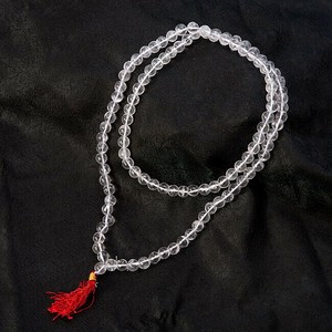 インドの数珠 108珠 - 天然水晶 クリスタル - 約50cm