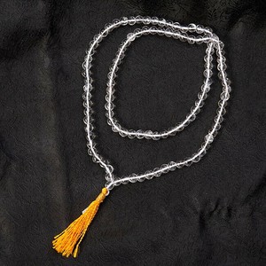 インドの数珠 108珠 - 天然水晶 クリスタル - 約30cm