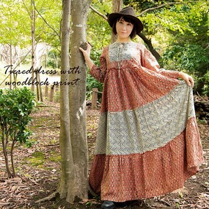 Casual Dress Tiered Dress Block Print