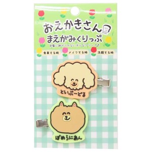 【ヘアアクセサリー】おえかきさん 前髪クリップ 2個セット ぽめらにあんさんとといぷーどるさん