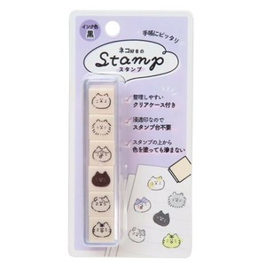 【取寄品】【ハンコ】6連スタンプ ネコ好きのスタンプ