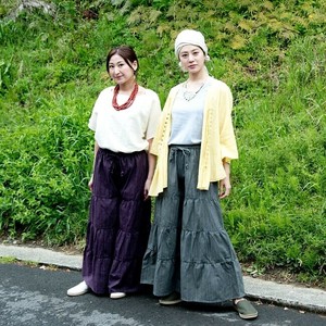 Full-Length Pant Flared Pants Cotton Tiered