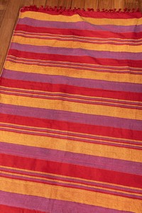 多用毯 竖纹 橘色/桔色 260cm x 215cm