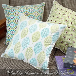 Cushion Cover Pastel Block Print