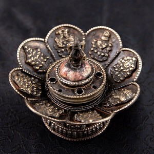 チベット香用蓮型お香立て【約10cm×約8cm】