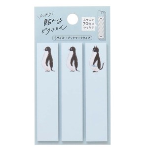 【付箋】トコロコムギ しっかり貼れるピタふせん S ブックマークタイプ そっくりペンギンにゃんこ