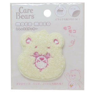 【ワッペン】ケアベア モコモコ刺繍ステッカー スパークルハートベア