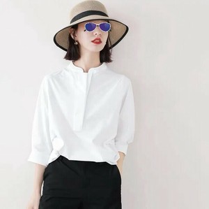 Button Shirt/Blouse Ladies fashion 3/4 Length Sleeve