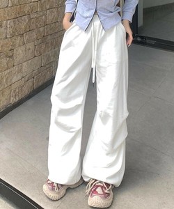 《 aimoha 》リラックスフィットワイドパンツ レディース ウエストゴム ワイドパンツ