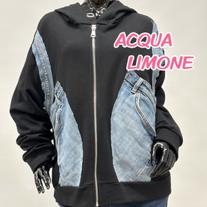 Hoodie Dolman Sleeve Zip-Up Hoodie Cotton Made in Italy