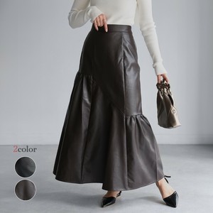 Skirt Design Faux Leather Switching