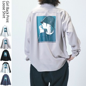【SPECIAL PRICE】接触冷感 GREEN GIRL ナチュラルストレッチポリエステル バックプリント 長袖シャツ