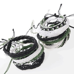 <お買い得商品！！>  MEN'S カジュアルミサンガ 20本アソートdeep green mix