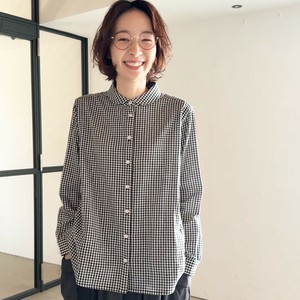 Button Shirt/Blouse Shirtwaist Stripe Gingham 100% Cotton