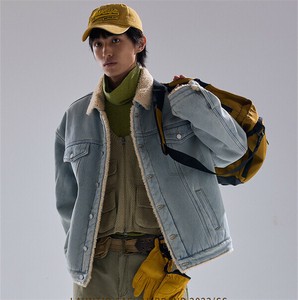 P20194 メンズトップス  2025春夏新作 裏起毛 デニム 男女通用 ジャケット 加厚  アウター