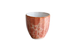 美浓烧 酒类用品 陶器 需调货商品 餐具 清酒杯 红色 日本制造