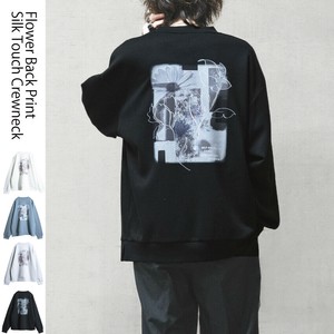 【SPECIAL PRICE】シルクタッチ ダンボールニット フラワー バックプリント クルーネック
