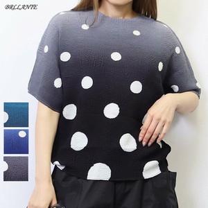 【2025新作】 ランダムドット柄グラデーションクレープ素材ラク伸びTシャツ　　BRILLANTE大阪