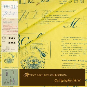 有輪商店 YUWA シャーティング "Calligraphy letter" [D:Yellow] / 生地 布 / 全5色 / 826906