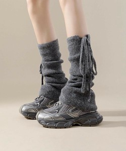 【MOSOX】紐付きレッグウォーマー レディース あたたか ニット レッグウォーマー