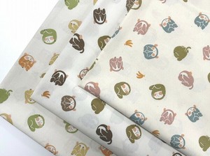 ≪SALE≫<生地> 3色展開 日本製 シーチング 【JAPAN】 おさるさん柄 綿100% B柄 和風プリント