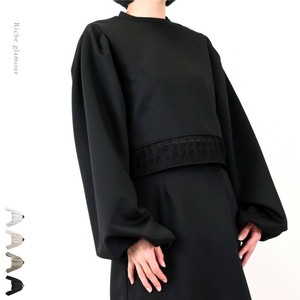 ▽SALE▽カットツイル　シアー切替　ボリュームスリーブ　トップス(32360)