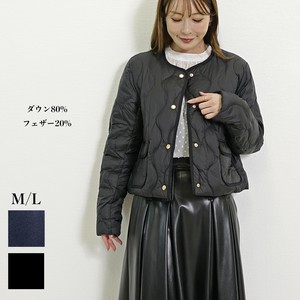 【25AW先行予約】ドット釦 トリミング ひょうたん ショート ダウンジャケット ダウン80% フェザー20%