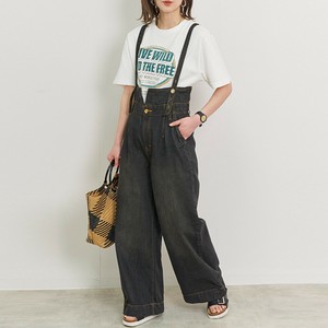 ★デニムハイウェストサスペンダーワイドパンツ SS【2025新作】