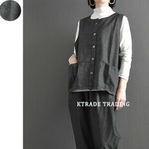 背心外套/马甲 黑 新商品 茧形 萝卜裤 春夏