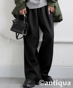 [antiqua] Cropped Pant Ladies fashion Bottoms Long Tuck Pants