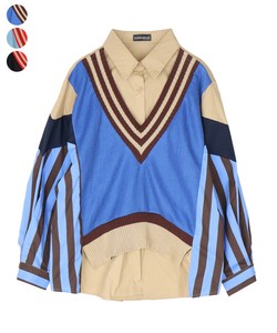 Button Shirt/Blouse Front Stripe [2025 NEW]