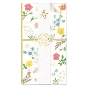 【NEW】日本製 ご祝儀袋　水引・花づつみ：刺しゅう・ガーデン
