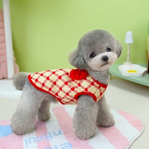 犬服 2色5サイズ ドッグウェア ペット服 リボン ハート