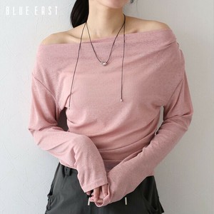 2025新作【クルーネックシアートップス】　トップス　カットソー　ロングTシャツ　透け感