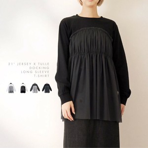 ◎再入荷◎【2025新作】21’天竺xチュール　ドッキング　ロンT(32442)